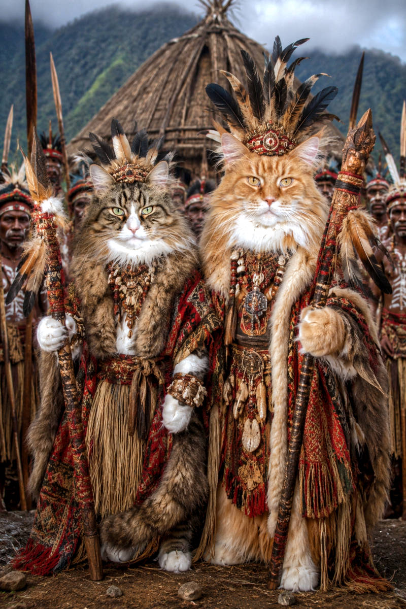 Koningen van de Dani Tribe, Maine Coons of the Highlands.