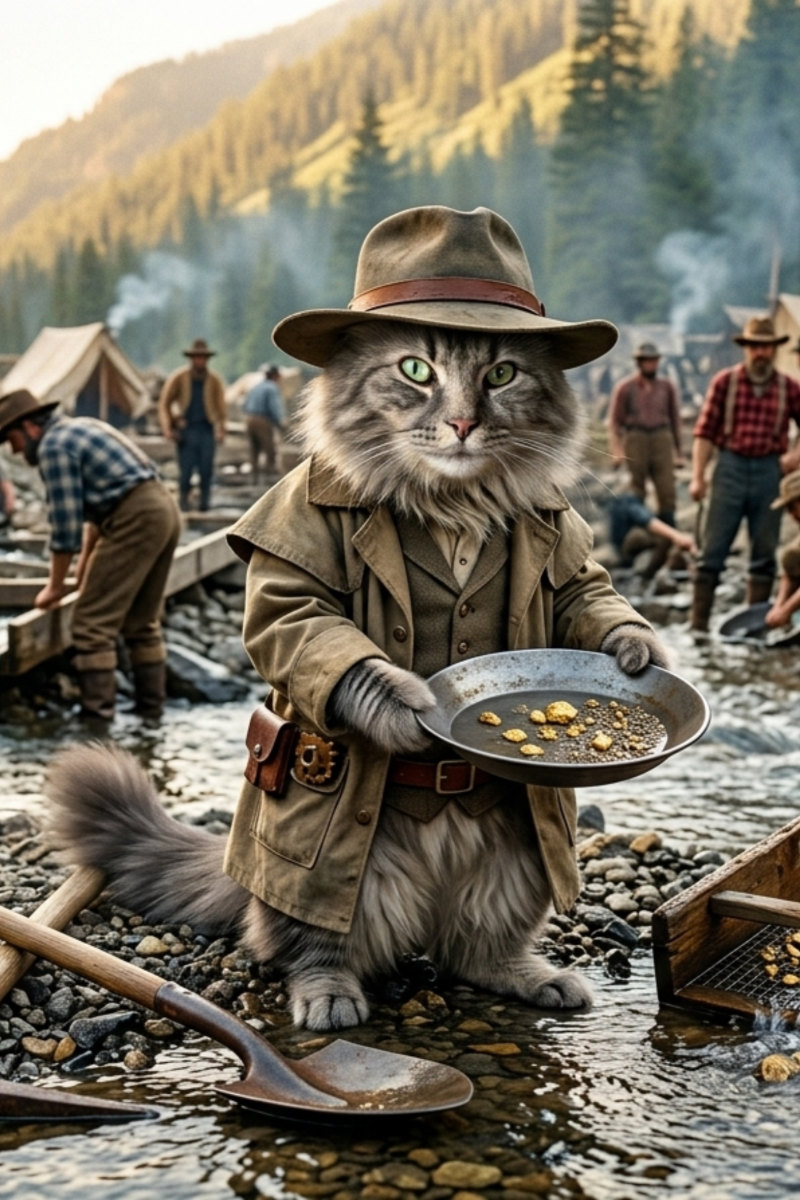 Jack de Goudzoeker – Maine Coon tijdens de Gold Rush