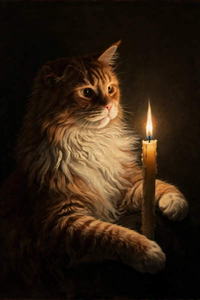 Kaarslicht, schilderij van Apollo van Rijn